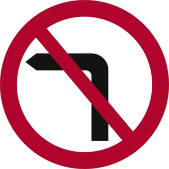 picture of Spectrum 600mm Dia. Dibond ‘No Left Turn’ Road Sign - With channel – [SCXO-CI-13050]