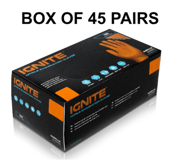 picture of Aurelia Ignite Nitrile Examination Gloves Orange - Box of 45 Pairs - SMX-97887 - (NICE)