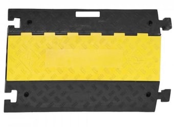 Picture of TRAFFIC-LINE Cable/Hose Protection Ramp Large - 960 x 600 x 75mmH - 3 Channel - Black/Yellow - [MV-279.23.799]