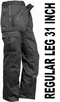 picture of Portwest Superior Black Comfort Action Trousers - Regular Leg 31 Inch - 245g - PW-S887BKR