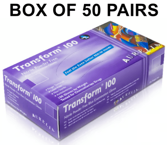 picture of Aurelia Transform 100 Nitrile Examination Gloves Ice Blue - Box of 50 Pairs - SMX-9889A5