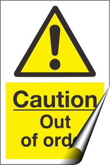 Picture of Caution Out of Order Sign - 200 x 300Hmm - Self Adhesive Vinyl - [AS-WA45-SAV]