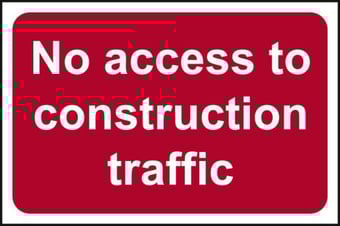 Picture of Spectrum No Access To Construction Traffic - RPVC 600 x 450mm - [SCXO-CI-14577]