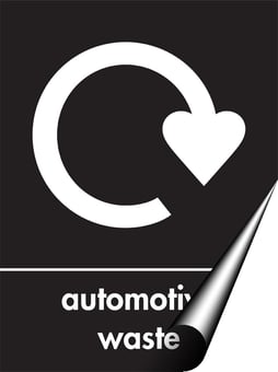 picture of Recycling Signs - Automotive Waste - 300 X 400Hmm - Self Adhesive Vinyl - [AS-WR66-SAV]