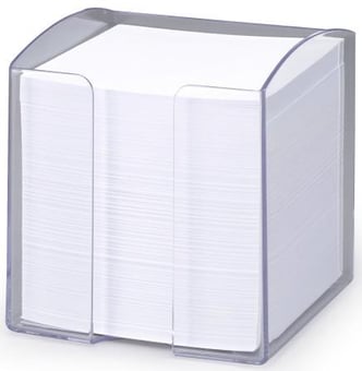 picture of Durable - NOTE BOX TREND With 800 White Paper Notes - Transparent - 100 x 105 x 100 mm - Pack of 6 - [DL-1701682400]