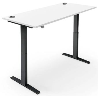 picture of Yo-Yo DESK PRO 2 Black Frame with White Desk Top - YYO-YD-PRO-2-B/1200700WHI