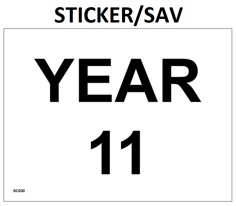 picture of SC030 Year 11 Corridor Study Room Door Sign Sticker/Sav - PWD-SC030-SAV