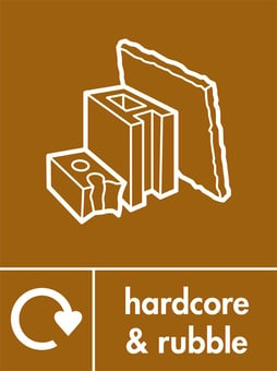 Picture of Recycling Signs - Hardcore & Rubble - 300 X 400Hmm - Rigid Plastic - [AS-WR43-RP]