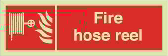 picture of Photoluminescent Fire Hose Reel Sign - 300 X 100Hmm - Self Adhesive Rigid Plastic - [AS-PH32-SARP]