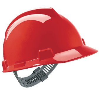 picture of MSA V-Gard Red Hard Hat Cap Style - Unvented - Staz-On Suspension - [MS-GV131-0000000-000]