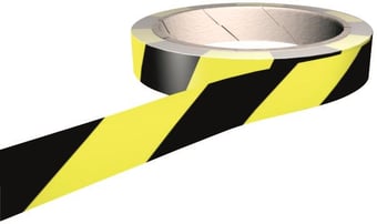 picture of Reflective Floor Marking Tape - Black & Yellow Reflective Tape- 50mm x 25m - [AS-REF1]