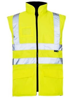 Picture of Yellow Reversible Hi Vis Bodywarmer - Quilted Reverse - ST-36641 - (DISC-R)