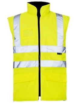 Picture of Yellow Reversible Hi Vis Bodywarmer - Quilted Reverse - ST-36641