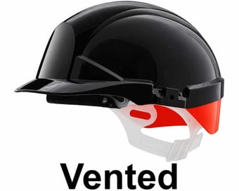 picture of Centurion Reflex Black Safety Helmet with Orange Rear Flash - Vented - Slip Ratchet - [CE-S12KHVOA]