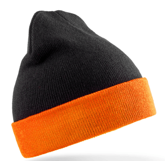 picture of Result Recycled Black Compass Beanie - Black/Orange - [BT-RC930X-BLOR]