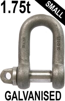 Picture of 1.75t WLL Galvanised Small Dee Shackle c/w Type A Screw Collar Pin - 5/8" X 3/4" - [GT-HTSDG1.75]