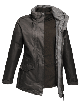 picture of Ladies' Benson III Breathable 3 In 1 Black Jacket - BT-TRA148BLA
