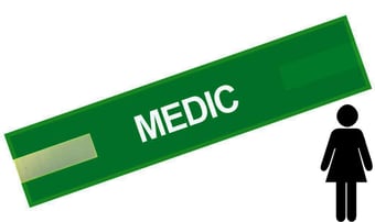picture of Green - Ladies Pre Printed Arm band - Medic - 10cm x 45cm - Single - [IH-ARMBAND-G-MED-W-S]
