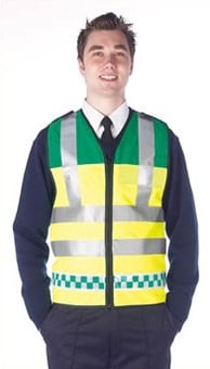 picture of Paramedic Hi Vis Vest - Rear and Front Clear Plastic Pockets - BI-174