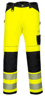 picture of Portwest - PW3 Hi-Vis Yellow Work Trousers - PW-PW340YBR