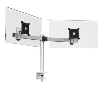 picture of Monitor Mount with Arm for 2 Screens - Desk Clamp - Silver - [DL-508523]