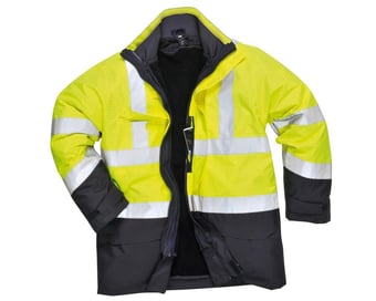 picture of Portwest - Yellow/Navy Bizflame Hi-Vis Multi-Protection Jacket - PW-S779YNR