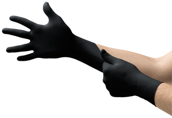 picture of Ansell Microflex MidKnight Touch Nitrile Exam Gloves Black - AN-93-732