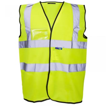 Picture of Supertouch Yellow Hi-Vis Vest with ID POCKET On The Right Side - ST-33241