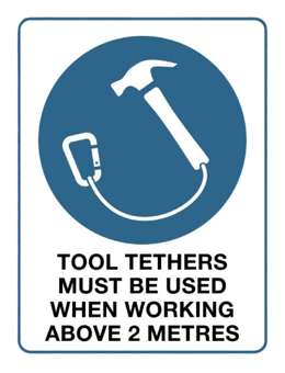picture of Gripps Tool Tethers Must Be Used Mandatory Sign - 450mm x 600mm - [GPS-HS-4010]