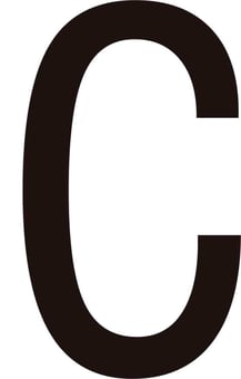 Picture of Spectrum 50mm Black Vinyl - Character ‘C’ - Pack of 10 - SCXO-CI-SVB01CL