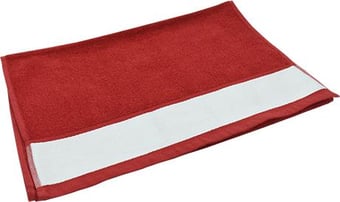 Picture of Branded With Your Logo - Towel Red 50x100cm - Printable Border 8cm - [MT-TOWEL/HAND/RED]