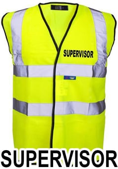 picture of Value Supervisor Printed Front and Back in Black - Yellow Hi Vis Vest - ST-3A5421-SUP