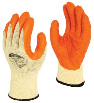 picture of Polyco Matrix S Grip Crinkle Latex Palm Coated Glove - Yellow/Orange - Pair - BM-50-MAT