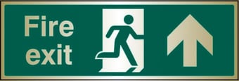 picture of Prestige Fire Exit Sign - Arrow North - Gold Effect - 400 x 150Hmm - 1.5mm Aluminium - [AS-GOLD24-ALU]