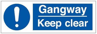 Picture of Gangway Keep Clear Sign LARGE - 600 x 200Hmm - Rigid Plastic - [AS-MA6-RP]  