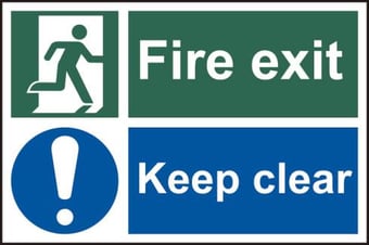 Picture of Spectrum Fire exit Keep clear - PVC 300 x 200mm - SCXO-CI-1540