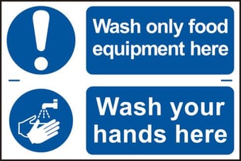 picture of Spectrum Wash only food equipment here / Wash your hands here – PVC 300 x 200mm - SCXO-CI-0450