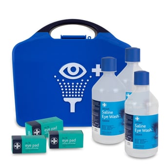 picture of Complete Triple Eye Wash Station - In Blue Integral Aura Box - [RL-903]
