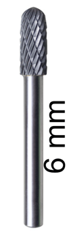 picture of Abracs Carbide Burr Cylindrical Ball Nose - C Shape - 6.0mm Spindle Diameter - [ABR-CBC122506DC]