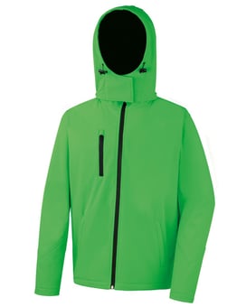 picture of Result Core Men's Vivid Green/Black TX Performance Hooded Softshell Jacket - BT-R230M-VGRN/BLK