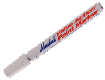 picture of Markal Valve Action Paint Marker - White - Xylene Free - Single - [TB-MKL96800C]