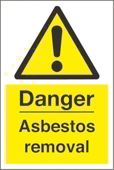 picture of Danger Asbestos Removal Sign LARGE - 400 x 600Hmm - Rigid Plastic - [AS-WA236-RP]