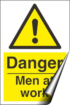 Picture of Danger Men at Work Sign LARGE - 400 x 600Hmm - Self Adhesive Vinyl [AS-WA72-SAV]
