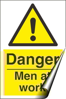 picture of Danger Men at Work Sign LARGE - 400 x 600Hmm - Self Adhesive Vinyl [AS-WA72-SAV]