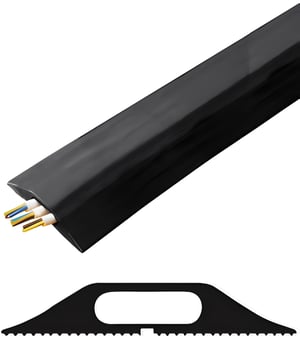 Picture of Vulcascot Superior Office Floor Cable Protector - 30 x 10 mm Channel - Black - Price per meter - [VS-TYPE-B]