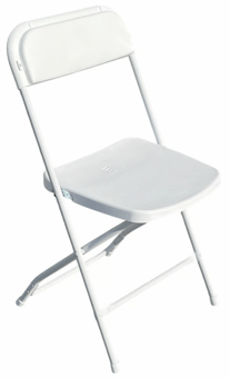 Picture of Economy White Plastic Folding Chair with Drainage Holes & Steel Frame - Box Deal of 4 - [IH-SHU-E-FC-02] - (MP)
