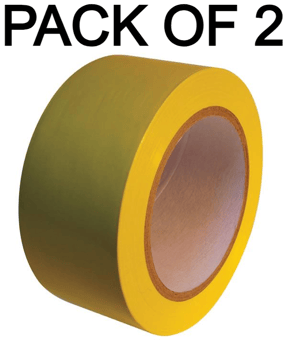 picture of Self Adhesive - 50mm x 33m - Yellow PVC Floor Marking Tape - Pack of 2 - [EM-5013YE50X33X2] - (AMZPK)
