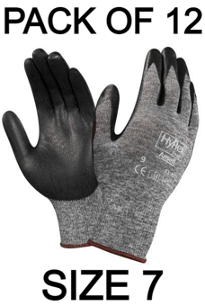 picture of Ansell 11-801 Hyflex Nitrile Foam Coated Grey Gloves - Pair - Size 7 - Pack of 12 - AN-11-801-7X12 - (AMZPK)
