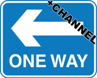 picture of Parking & Site Management - ONE WAY Arrow Left Sign With Fixing Channel - FIXING CLIPS REQUIRED - Class 1 Ref BSEN 12899-1 2001 - 600 x 450Hmm - Reflective - 3mm Aluminium - [AS-TR28C-ALU]