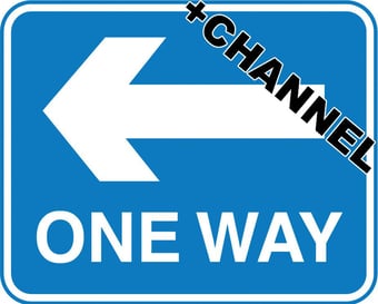 picture of Parking & Site Management - ONE WAY Arrow Left Sign With Fixing Channel - Reflective - 3mm Aluminium - [AS-TR28C-ALU]